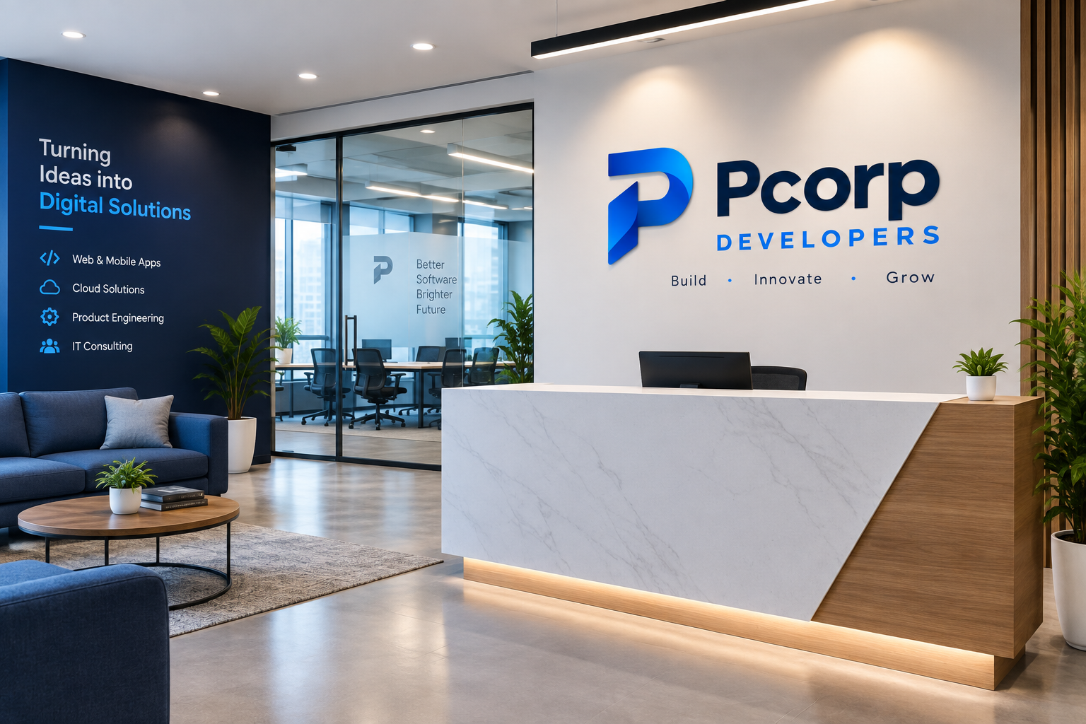 Entrance to the PCorp office