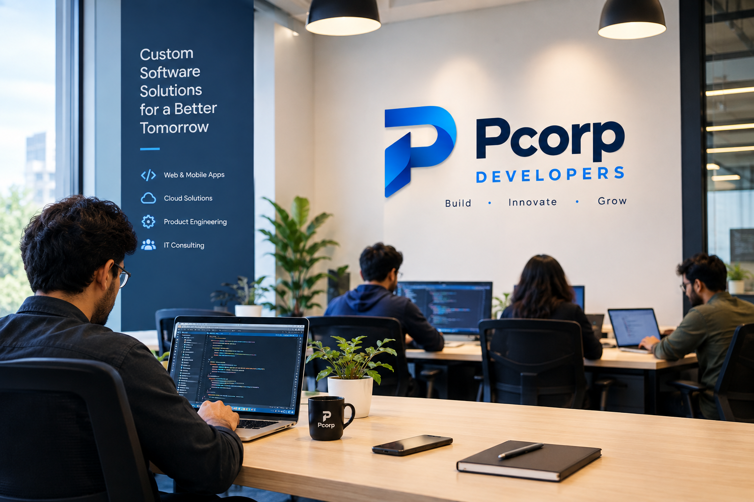 Inside the PCorp company workspace